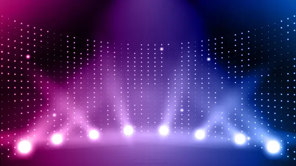 Sahne ışıkları sahne arkası. Soyut spot ışığı arka planı. Sahne ve sunumlar için izole edilmiş parlak ışık ışıkları. Sahnede renkli ışıklar.