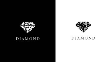 Minimum elmas logo tasarımı. Web sitesi ve uygulama için elmas iş simgesi. Elmas taşları işareti ve sembolleri.