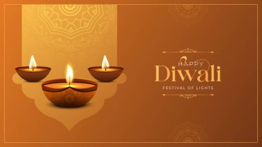 Mutlu Diwali Kutlama Özgeçmişi. Diya Vektör İllüstrasyonlu Diwali Işık Sancakları Festivali. Mutlu Diwali Sosyal Medya Posta Şablonu.