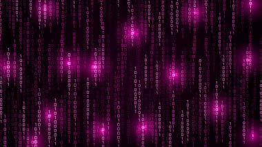 Matrix vektör dijital kod yağmuru fütüristik tarzda ilham verdi. Işık Efekti matris arkaplanı. Parlayan ikili karakterlere sahip yüksek teknoloji arkaplanı