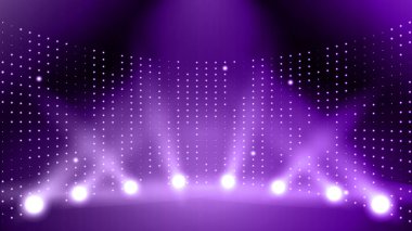 Sahne ışıkları sahne arkası. Soyut spot ışığı arka planı. Sahne ve sunumlar için izole edilmiş parlak ışık ışıkları. Sahnede renkli ışıklar.