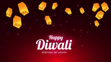 Mutlu Diwali Kutlama Özgeçmişi. Diya Vektör İllüstrasyonlu Diwali Işık Sancakları Festivali. Mutlu Diwali Sosyal Medya Posta Şablonu.