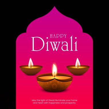 Mutlu Diwali Kutlama Özgeçmişi. Diya Vektör İllüstrasyonlu Diwali Işık Sancakları Festivali. Mutlu Diwali Sosyal Medya Posta Şablonu.
