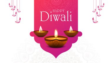 Mutlu Diwali Kutlama Özgeçmişi. Diya Vektör İllüstrasyonlu Diwali Işık Sancakları Festivali. Mutlu Diwali Sosyal Medya Posta Şablonu.