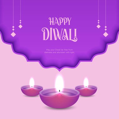 Mutlu Diwali Kutlama Özgeçmişi. Diya Vektör İllüstrasyonlu Diwali Işık Sancakları Festivali. Mutlu Diwali Sosyal Medya Posta Şablonu.