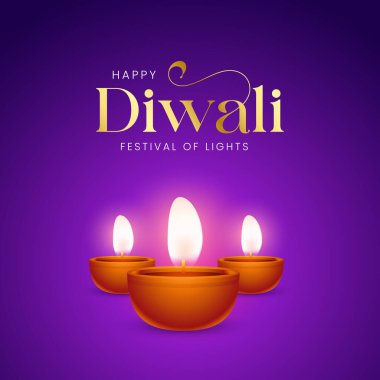 Mutlu Diwali Kutlama Özgeçmişi. Diya Vektör İllüstrasyonlu Diwali Işık Sancakları Festivali. Mutlu Diwali Sosyal Medya Posta Şablonu.