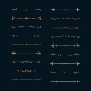 Klasik lüks ayrıştırıcılar ve klasik nesneler. Golden Dividers. Fotoğraf ve slaytlar için altın kenarlı fotoğraf çerçevesi. Fotoğraf çerçevesi basit tasarım altın çerçeve