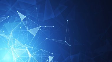 Soyut teknoloji arka planı, modern tasarım vektör çizimi. Dijital teknoloji internet ağ ağ hızı bağlantısı mavi arkaplan