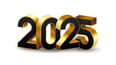 Balon ve yıldız vektörü Mutlu Yıllar 2025 metin tasarımlı mutlu yıllar 2025. Gerçekçi 3 boyutlu yeni yıl 2025 vektör tasarımı.