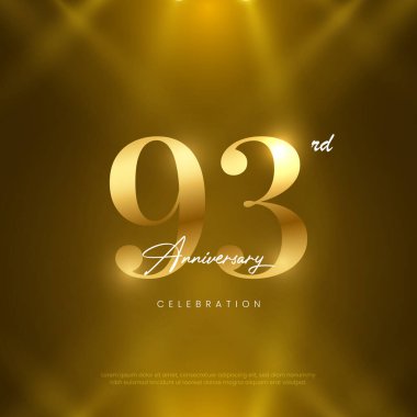 93rd Anniversary celebration, Ninety-third year Anniversary celebration on lights background for celebration event, festive illustration. clipart