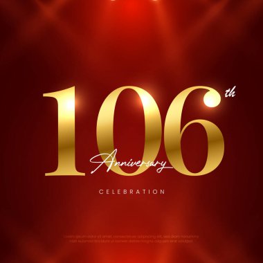 106th Anniversary celebration, One hundred sixth year Anniversary celebration on lights background for celebration event, festive illustration. clipart