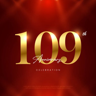 109th Anniversary celebration, One hundred ninth year Anniversary celebration on lights background for celebration event, festive illustration. clipart