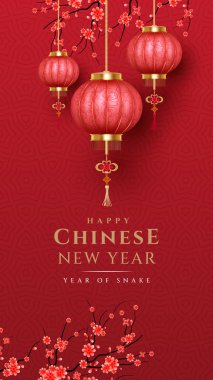 Çin yeni yılı, yılan afiş şablonu tasarımı yılı. Mutlu Çin yeni yılı 2025 vektör tasarımı geçmişi..