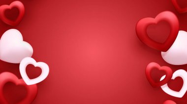 Sevgililer Günü poster tasarımı ve kalpli şablonlar. Kalp şeklinde Sevgililer Günü fotoframın kutlu olsun. Sevgililer Günü 'nü 14 Şubat Sevgililer Günü arkaplanda kutluyoruz.