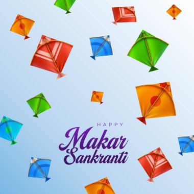 Mutlu Makar Sankranti Hindistan bayramı festivali. Mutlu Makar Sankranti Yaratıcı Sosyal Medya Postası. Makar Sankranti Festivali Tebrik Şablonu Tasarımı. Sankranti Festivali Kutlama Arkaplanı.