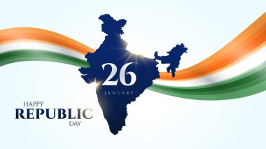 26 Ocak - Mutlu Cumhuriyet Günü Kutlama Vektörü Tasarımı. Ulusal renk ve sembolle Cumhuriyet Günü 'nü selamlıyoruz..