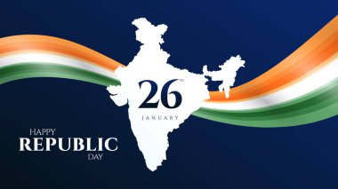 26 Ocak - Mutlu Cumhuriyet Günü Kutlama Vektörü Tasarımı. Ulusal renk ve sembolle Cumhuriyet Günü 'nü selamlıyoruz..