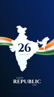 26 January - Happy Republic Day Celebration Vector design. Republic Day greetings with national color and symbol. clipart