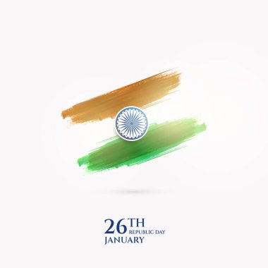 26 Ocak - Mutlu Cumhuriyet Günü Kutlama Vektörü Tasarımı. Ulusal renk ve sembolle Cumhuriyet Günü 'nü selamlıyoruz..