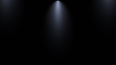 Stüdyonun arka planında odak ışığı var. Gri arka plan ve 1 spot ışığı. EPS vektörü. Beyaz ışık efektli spot ışıkları