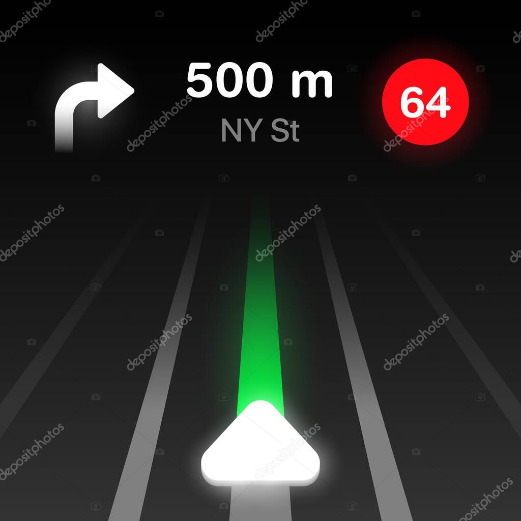 Map navigation with road and sign. Navigation logo design. Navigating app icon design.