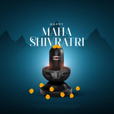 Maha Shivratri Greeting in Hindi. Mahashivratri Shiv Background Design. A Hindu festival celebrated of lord shiva night. English Translation - Happy Maha Shivratri clipart