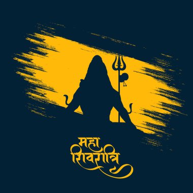 Maha Shivratri Greeting in Hindi. Mahashivratri Shiv Background Design. A Hindu festival celebrated of lord shiva night. English Translation - Happy Maha Shivratri clipart