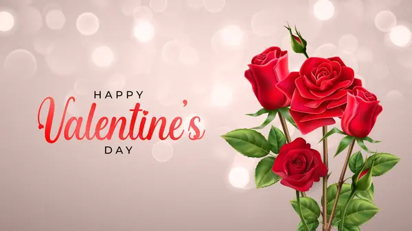 Sevgililer Günü poster tasarımı ve kalpli şablonlar. Kırmızı gül yaprakları soyut çiçek arkaplanına dökülecek. Sevgililer günün kutlu olsun. Kalpli poster tasarımı ve şablonu..