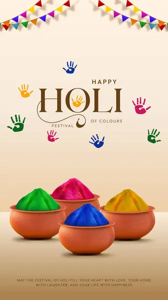Soyut renkli Happy Holi arka plan tasarımının renkli resimlerinin olduğu Holi Festivali 'niz kutlu olsun. Mutlu Holi festivali yaratıcı sosyal medya illüstrasyonları. Hindistan 'daki Holi festivaliniz kutlu olsun..