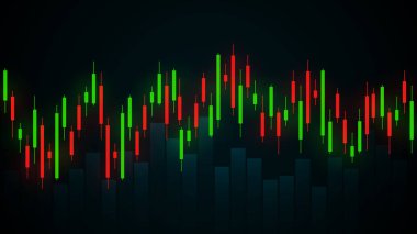 Borsa Çöküş Çizelgesi ve Düşen Grafik Çizimi. Kırmızı arkaplanda grafik ve ok azalıyor.