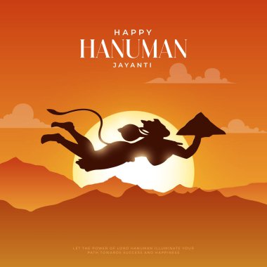 Hanuman Jayanti selamı, Tanrı Hanuman Arkaplan Tasarımı. Bir Hindu festivali Tanrı Hanuman 'ın doğum gününü kutladı. Türkçe çeviri - Mutlu Hanuman jayanti