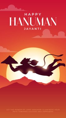 Happy Hanuman Jayanti Greeting, God Hanuman Background Design. A Hindu festival celebrated of lord hanuman birthday.   English Translation - Happy Hanuman jayanti clipart