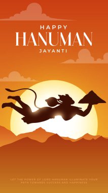 Hanuman Jayanti selamı, Tanrı Hanuman Arkaplan Tasarımı. Bir Hindu festivali Tanrı Hanuman 'ın doğum gününü kutladı. Türkçe çeviri - Mutlu Hanuman jayanti