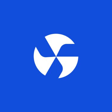 Minimum hayran logosu tasarımı. İş için 3 kanatlı pervane logosu tasarımı.