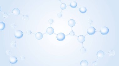 Su molekülü. Sıvı kabarcığın içindeki molekül. Şeffaf sıvı kolajen veya esans kabarcıkları. Kolajen deri serumu. Kozmetik cilt ürünleri