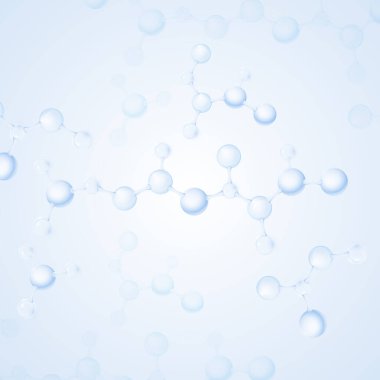 Su molekülü. Sıvı kabarcığın içindeki molekül. Şeffaf sıvı kolajen veya esans kabarcıkları. Kolajen deri serumu. Kozmetik cilt ürünleri