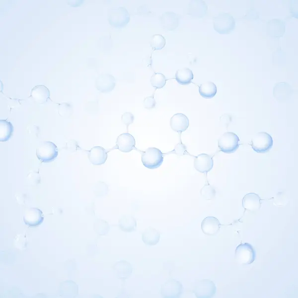 Su molekülü. Sıvı kabarcığın içindeki molekül. Şeffaf sıvı kolajen veya esans kabarcıkları. Kolajen deri serumu. Kozmetik cilt ürünleri