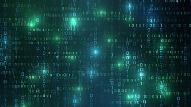 Matrix 'teki vektör dijital kod yağmuru fütüristik tarzda ilham verdi. Parlak ikili karakterli yüksek teknoloji arkaplan. İkili Yazılım Programlama Kodu Arkaplanı. Dijital Veri Teknolojisi Konsepti.