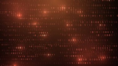 Matrix 'teki vektör dijital kod yağmuru fütüristik tarzda ilham verdi. Parlak ikili karakterli yüksek teknoloji arkaplan. İkili Yazılım Programlama Kodu Arkaplanı. Dijital Veri Teknolojisi Konsepti.