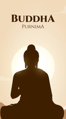 Vesak gününüz kutlu olsun, Buda Purnima Buda ve lotus resimleriyle selamlar. Buddha Purnima 'nız kutlu olsun, Mutlu Vesak Günleri, Buda' nın en az vektör illüstrasyonuyla selamlar.. 