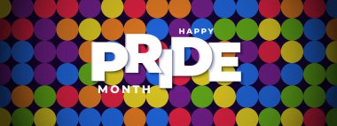 Gökkuşağı Gradyan Kurdeleli Gurur Ayı Afişi. Gurur Ayı Web Afişi Tasarımı Kutlaması. Gururlu Ay Metni ve Renkli Gökkuşağı ile Moda Gururu SancağıName.