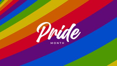 Gökkuşağı Gradyan Kurdeleli Gurur Ayı Afişi. Gurur Ayı Web Afişi Tasarımı Kutlaması. Gururlu Ay Metni ve Renkli Gökkuşağı ile Moda Gururu SancağıName.