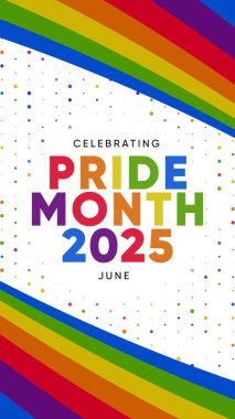 Gökkuşağı Gradyan Kurdeleli Gurur Ayı Afişi. Gurur Ayı Web Afişi Tasarımı Kutlaması. Gururlu Ay Metni ve Renkli Gökkuşağı ile Moda Gururu SancağıName.