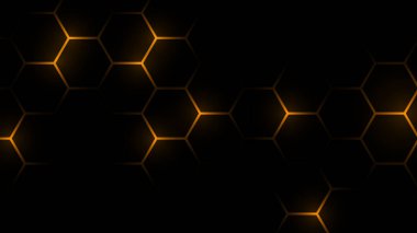 Soyut arka plan oynanıyor. Hexagon teknolojisi fütüristik karanlık vektör soyut arka plan mavi ve pembe renkli parlak flaşlı altıgen. 