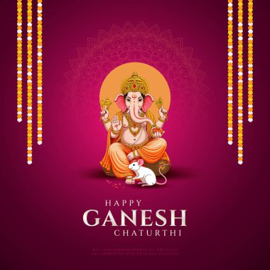 Ganesh Chaturthi hakkında Lord Ganpati. soyut vektör illüstrasyon tasarımı arka planı. Ganesh Chaturthi sosyal medya pankartı tasarımı Lord Ganesh Vector ile.