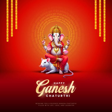 Ganesh Chaturthi hakkında Lord Ganpati. soyut vektör illüstrasyon tasarımı arka planı. Ganesh Chaturthi sosyal medya pankartı tasarımı Lord Ganesh Vector ile.