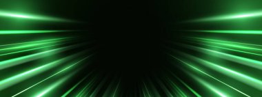 Modern soyut yüksek hızlı hareket. Karanlık arka planda hareket bulanıklığı olan dinamik hareketli ışık izleri. Panoramik yüksek hız teknolojisi kavramı, ışık soyut arkaplan. 