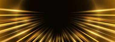 Modern soyut yüksek hızlı hareket. Karanlık arka planda hareket bulanıklığı olan dinamik hareketli ışık izleri. Panoramik yüksek hız teknolojisi kavramı, ışık soyut arkaplan. 