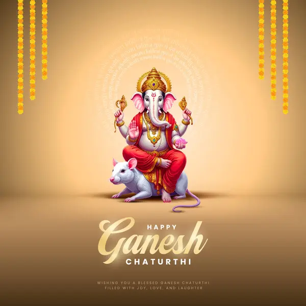 Ganesh Chaturthi hakkında Lord Ganpati. soyut vektör illüstrasyon tasarımı arka planı. Ganesh Chaturthi sosyal medya pankartı tasarımı Lord Ganesh Vector ile.