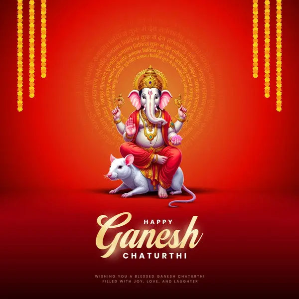 Ganesh Chaturthi hakkında Lord Ganpati. soyut vektör illüstrasyon tasarımı arka planı. Ganesh Chaturthi sosyal medya pankartı tasarımı Lord Ganesh Vector ile.
